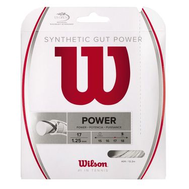 Wilson Synthetic Gut Power 17G White Tennis String