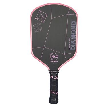 Six Zero Double Black Diamond Control Black/Pink 16mm Pickleball Paddle