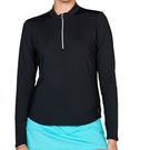 Sofibella UV Colors 1/4 Zip Long Sleeve Womens Black 2620 BLK