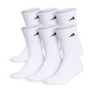 adidas Mens Athletic Cushioned Crew Sock 6 Pack - White/Black