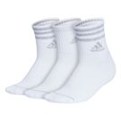 adidas Cushioned 3-Stripe 3.0 3 Pack High Quarter Sock Womens White/Clear Onix Grey 5156795AûShoe Size: 5-10
