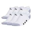 adidas Youth Athletic Cushioned 6 Pack No Show Sock White/Grey/Black 5157867
