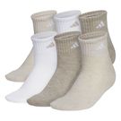 adidas Athletic Cushioned 6-Pack Quarter Sock Womens Alumina Beige/White/Wonder Beige 5158375AûShoe Size: 5-10
