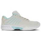 K-Swiss Hypercourt Express 2 Wide Womens Tennis Shoe Gray/White/Blue Glow 96807-089