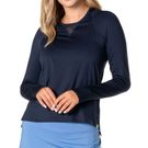 Lucky in Love Essentials High Low Breezy Long Sleeve Top Womens Midnight CT977 401