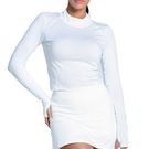 Lucky in Love L UV Mock Neck Long Sleeve Top Womens White CX073 110