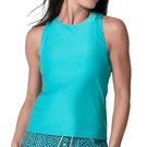 Lucky in Love Eyelet You Win Action Tank Top Womens Aquamarine CX123 416