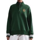Nike Court Club Fleece Quarter Zip Womens Fir/Light Orewood Brown/Laser Orange IH7804 323