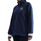 Nike Court Club Fleece Quarter Zip Womens Midnight Navy/White/Laser Orange IH7804 410