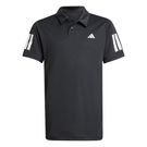 adidas Club 3 Stripe Boys Polo Black JI9263