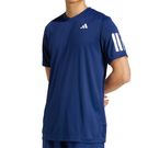adidas Club 3 Stripe Tee Shirt Mens Dark Blue JN5730