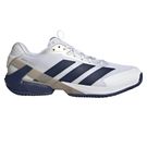 adidas Adizero Ubersonic 5 Mens Clay Tennis Shoe White/Dark Blue/Silver Metallic JR1738