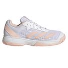 adidas Courtflash K Junior Tennis Shoe White/Wonder Quartz/White JR4449