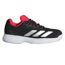 adidas Courtflash K Junior Tennis Shoe White/Silver Metallic/Core Black JR4451