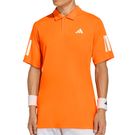 adidas Club 3 Stripe Polo Mens Pure Orange KB9709