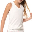 Lucky in Love Core Girls V Neck Cutout Tank - White