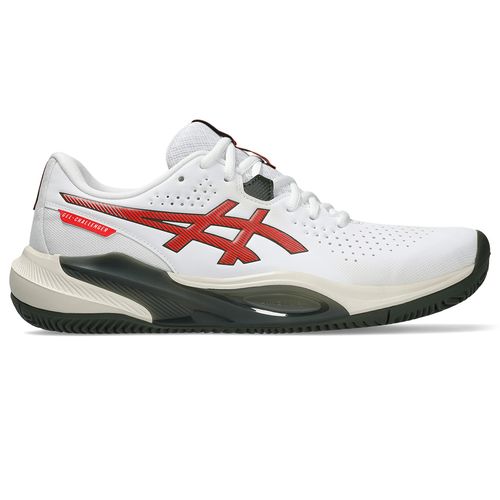 Asics Gel Challenger 15 Mens Clay Tennis Shoe White/Cherry Tomato 1041A508 104image