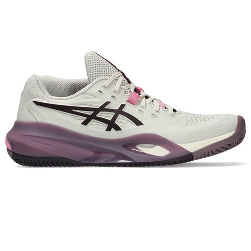 Asics Gel Resolution X Womens Clay Tennis Shoe Soft Oat/Dark Aubergine 1042A277 250image