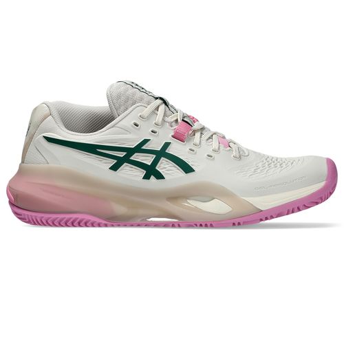 Asics Gel Resolution X Womens Padel Shoe Soft Oat/Jewel Green 1042A285 250image