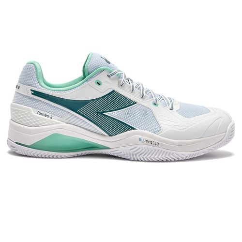 Diadora BS Torneo 3 AG Mens Clay Shoe - White/Spruce | Midwest