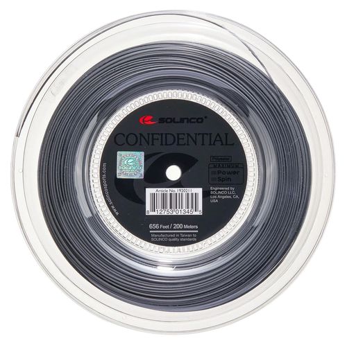 Solinco Confidential 18G 1.15 Charcoal Tennis String REELimage