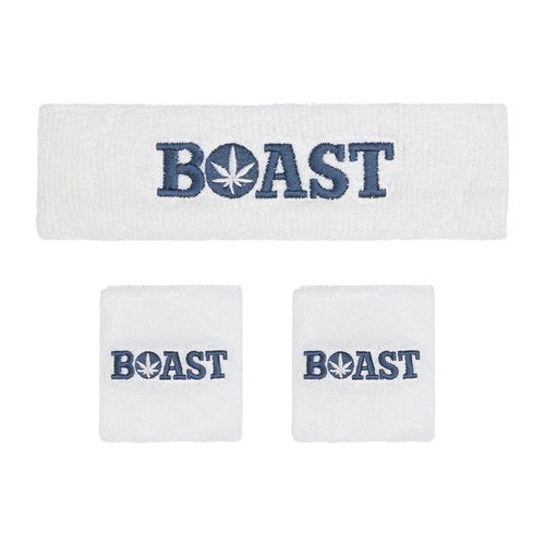 Boast Headband/Wristband Set White/Navy 1A2004 WHTimage