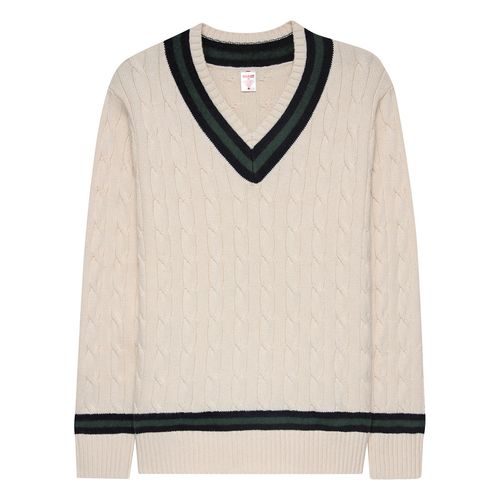 Boast Cable Knit Sweater Mens Ivory/Navy/Green 1K2300 IVR
image