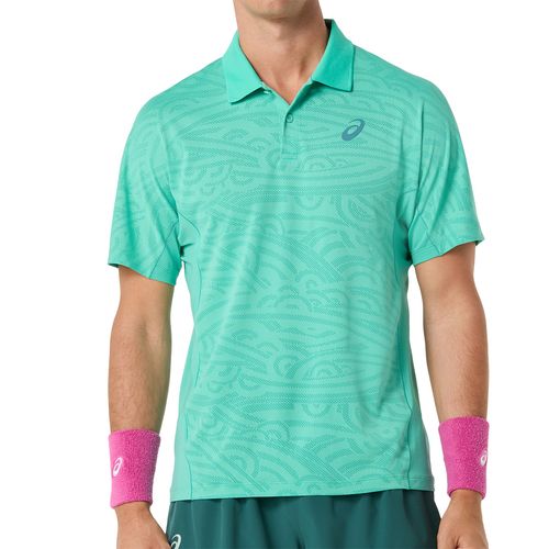 Asics Match Jacquard Polo Mens Aurora Green 2041A387 300image