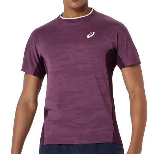 Asics Match Jacquard SS Crew Mens Dark Aubergine 2041A419 500image