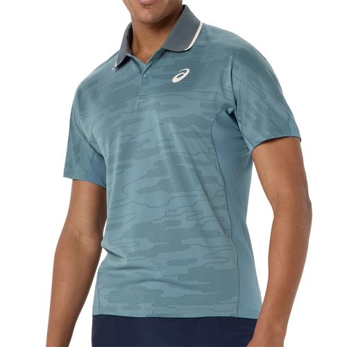 Asics Match Jacquard Polo Mens Foggy Teal 2041A420 401image