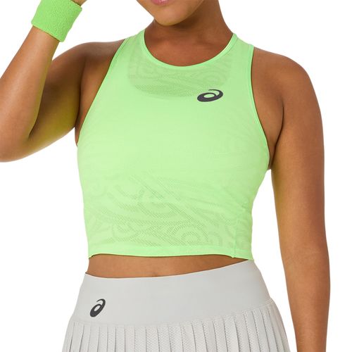 Asics Match Jacquard Crop Top Womens Illuminate Green 2042A431 300image