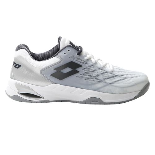 Lotto Mirage 100 Speed Mens Tennis Shoe All White/Asphalt/Silver Metal 210732 9D8
image