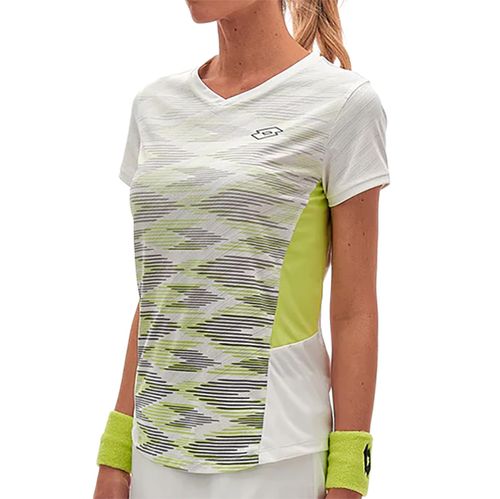 Lotto Tech 1 D4 Short Sleeve Top Womens Bright White/Sharp Green 218777 9VI
image