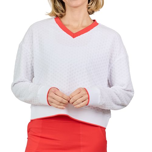 Sofibella Viva Hibiscus Pullover Womens White 2490VIV WHTimage