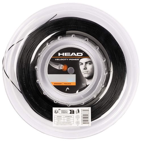 Head Velocity MLT Power 16g (1.30mm) Tennis String REEL 660 Black 281633 16BKimage