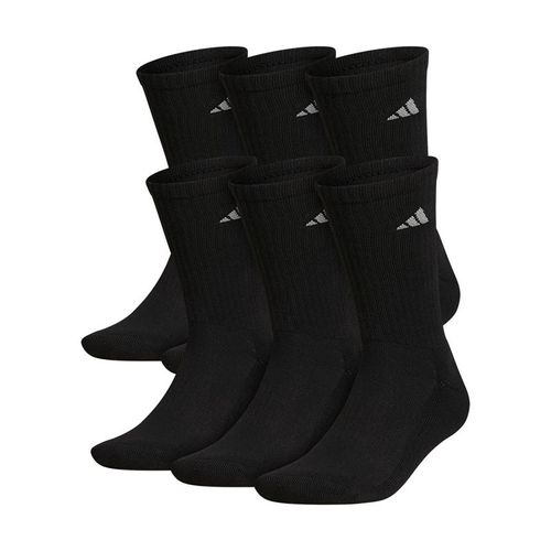 adidas Mens Athletic Cushioned Crew Sock 6 Pack - Black/Aluminum
image