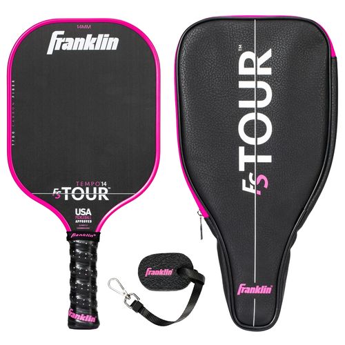 Franklin FS Tour Tempo 14mm Pickleball Paddle Set Black/Pink 59302C2image