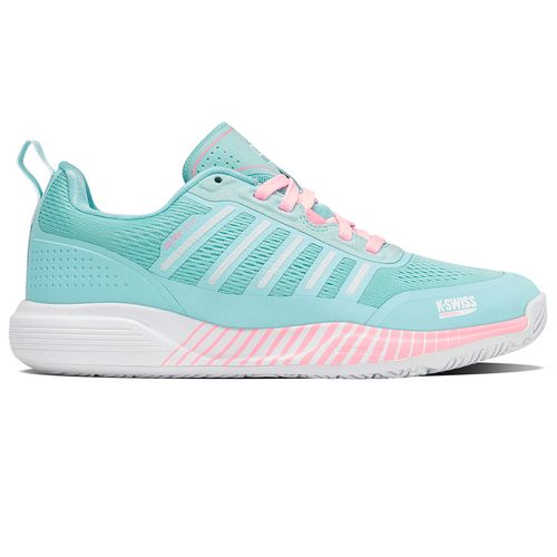 K Swiss Ultracourt Womens Padel Shoe Soft Neon Blue/White/Neon Bubble Gum 94436 411image