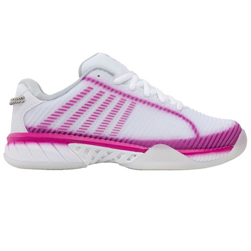 K-Swiss x LIL Hypercourt Express 2 Womens Tennis Shoe White/Mulberry/Silver 97382 411image