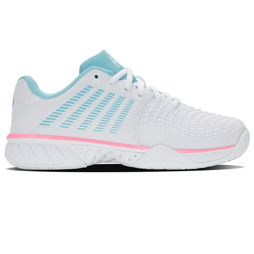 K Swiss Express Light 3 Womens Padel Shoe White/Soft Neon Blue/Neon Bubble Gum 98900 146image