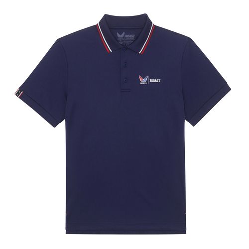 Boast x Volition Tipped Performance Polo Mens Medieval Blue/Racing Red/White BVM13PO1 408image