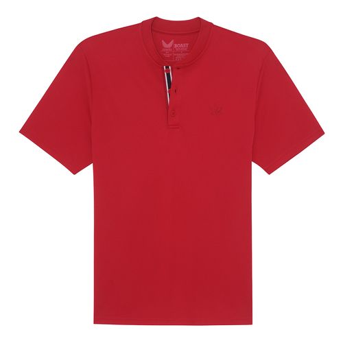 Boast x Volition Tipped Performance Henley Mens Racing Red BVM13TP7 645image