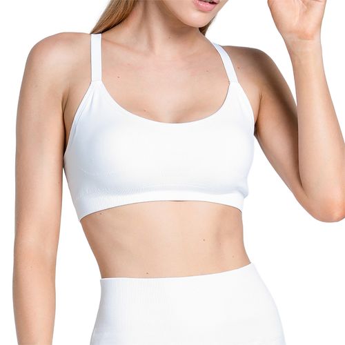 Lucky in Love Core Active Seamless Sports Bra Womens White CF001 110image