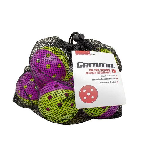 Gamma Two-Tone 6 Pack Outdoor Pickleball - Purple/Yellowimage