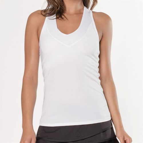 Lucky in Love Core V Neck Tank, White, CT60 110