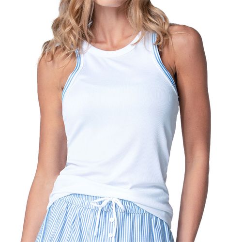 Lucky in Love Linen Nouveau Streak Tank Top Womens White CX129 98C110image