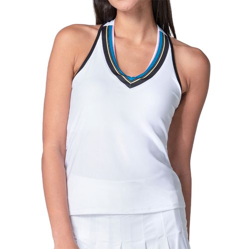 Lucky in Love Stripe It Up Hype Tank Top Womens White CX130 75D110image