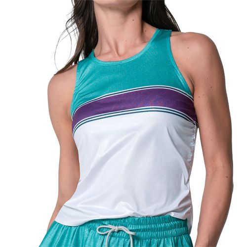 Lucky in Love Shimmer Chroma Stripe Tank Top Womens White CX136 85D110
image