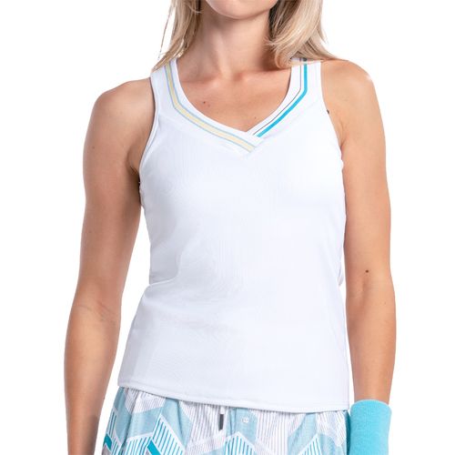 Lucky in Love Lavish Lane Stripe Tank Top Womens White CX146 20F110image