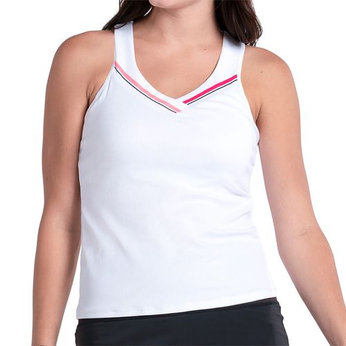 Lucky in Love Glow Set Stripe Tank Top Womens White CX146 21F110image